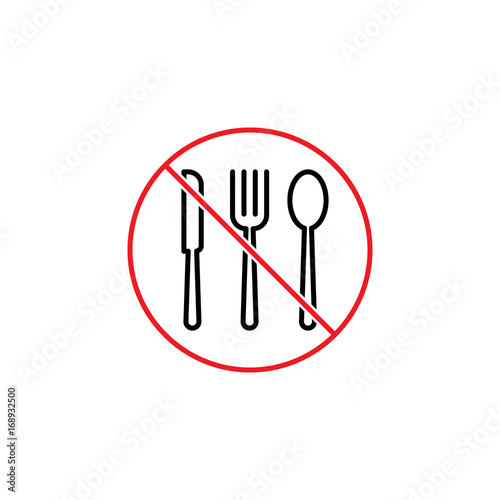 no cutlery sign on white background