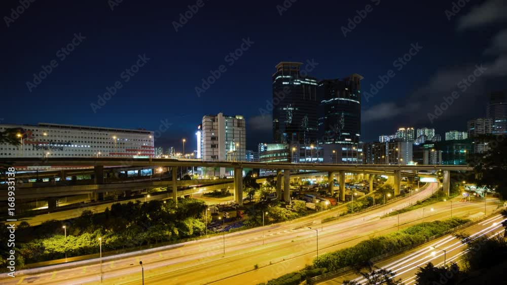 Kwai Tsing , Hong Kong 12 August 2017:- Time lapse of Hong Kong container terminal at night Kwai Tsing , Hong Kong 12 August 2017:- Time lapse of Hong Kong container terminal at night
