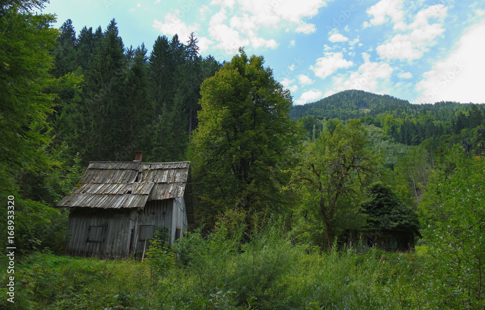 alte Hütte in den Bergen