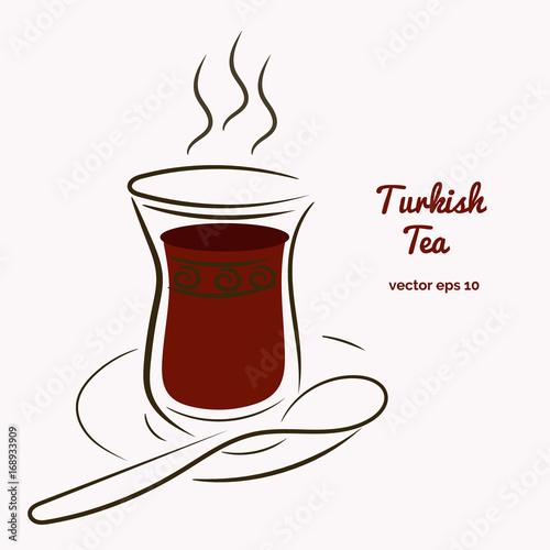 Turkish tea in a traditional glass for tea drinking