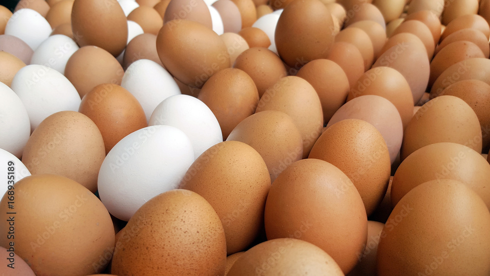 Fresh eggs for sale at a market Fresh eggs for sale at a market
