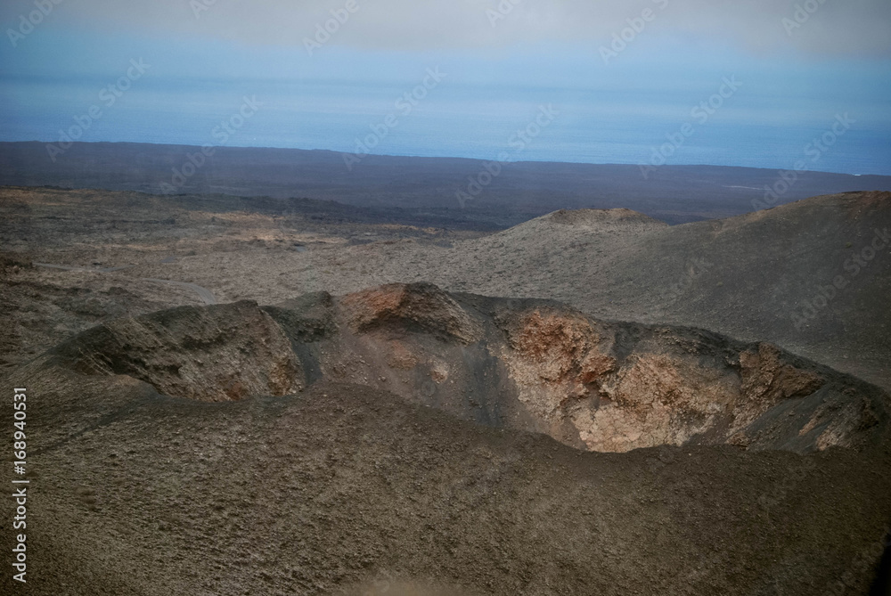 The sea coast seen from Timanfaya park in Lanzarote The sea coast seen from Timanfaya park in Lanzarote