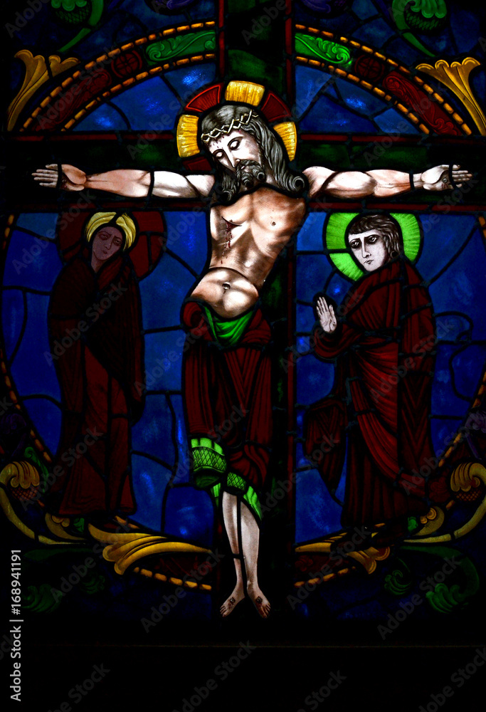 Obraz premium Vitral de Jesucristo en el Cementerio de la Recoleta