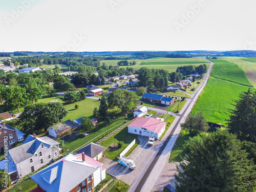 Aerial of Main Street Area in Shrewsbury, Pennsylvania