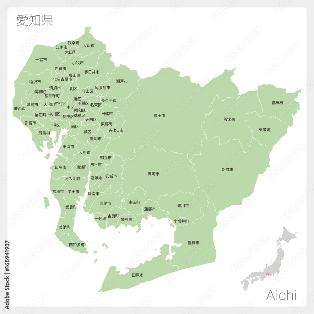 愛知県の地図