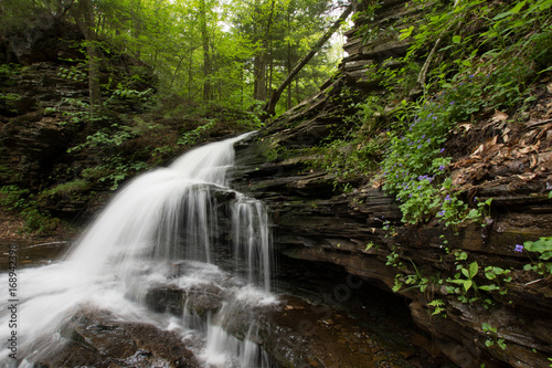 Waterfall in Pocono Mountains in Pennsylvania at Ricketts Glen