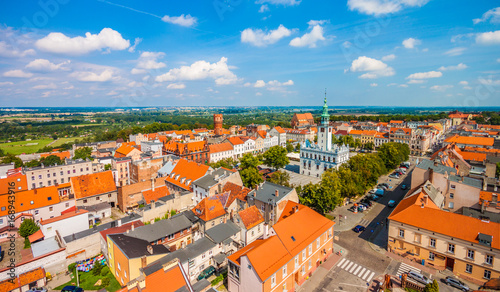 Aerial view. Old town in Chelmno, Poland