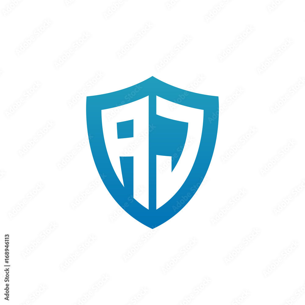 Initial letter AJ, shield logo, modern blue color
Initial letter AJ, shield logo, modern blue color