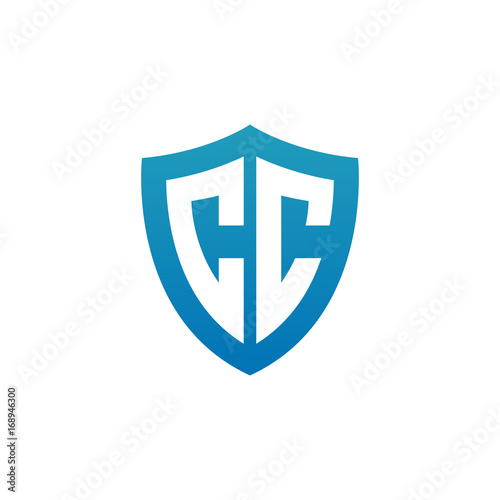 Free Download Initial letter CC, shield logo, modern blue color - GFXLoad