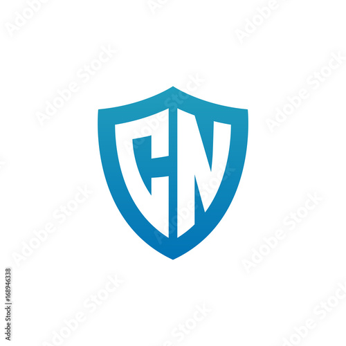 Free Download Initial letter CN, shield logo, modern blue color - GFXLoad