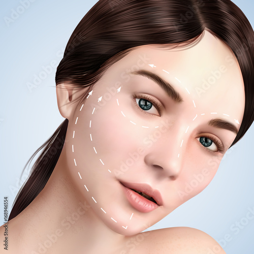 Closeup look at beautiful model