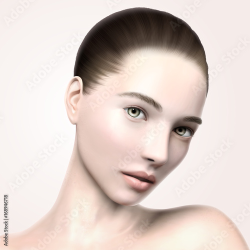 Beautiful model face portrait