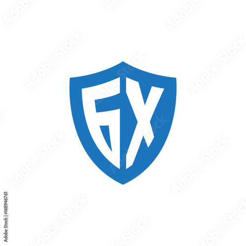 Free Download Initial letter GX, shield logo, modern blue color - GFXLoad