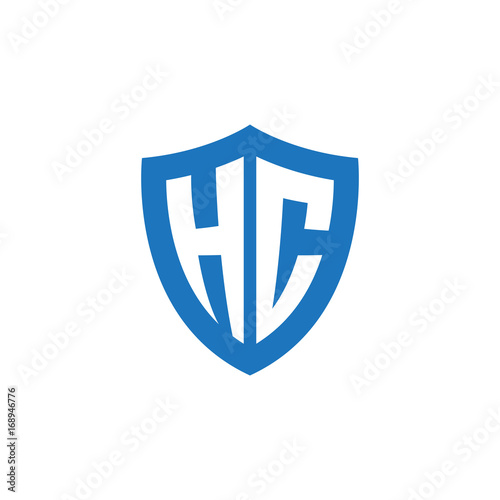 Free Download Initial letter HC, shield logo, modern blue color - GFXLoad