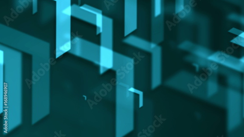 Movement of blue arrows. Technology background. 3d rendering photo