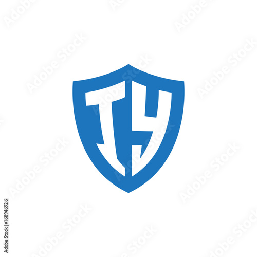 Free Download Initial letter IY, shield logo, modern blue color - GFXLoad