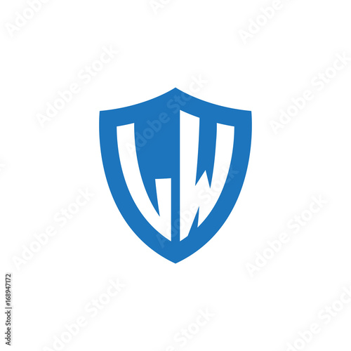 Free Download Initial letter LW, shield logo, modern blue color - GFXLoad