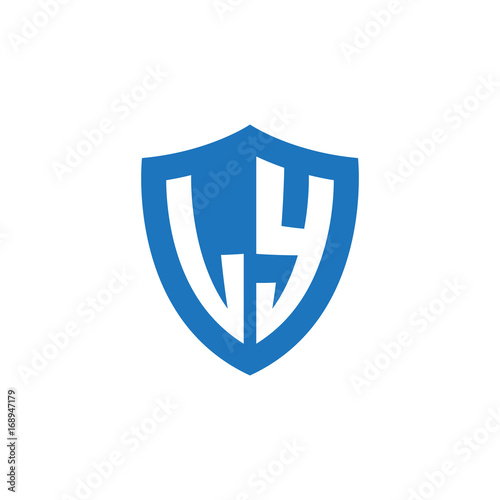 Free Download Initial letter LY, shield logo, modern blue color - GFXLoad