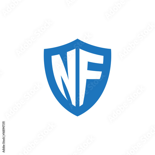 Free Download Initial letter NF, shield logo, modern blue color - GFXLoad