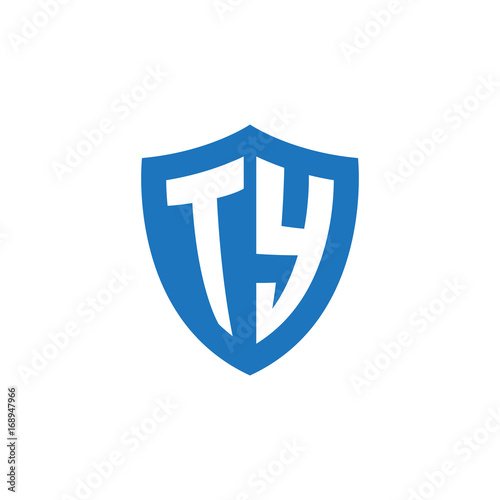 Free Download Initial letter TY, shield logo, modern blue color - GFXLoad