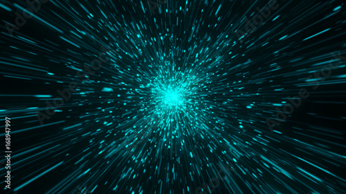 Abstract background with explosion stars. 3d render