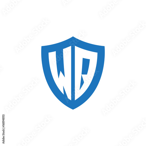 Free Download Initial letter WQ, shield logo, modern blue color - GFXLoad