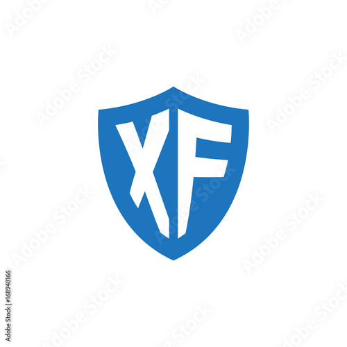 Free Download Initial letter XF, shield logo, modern blue color - GFXLoad