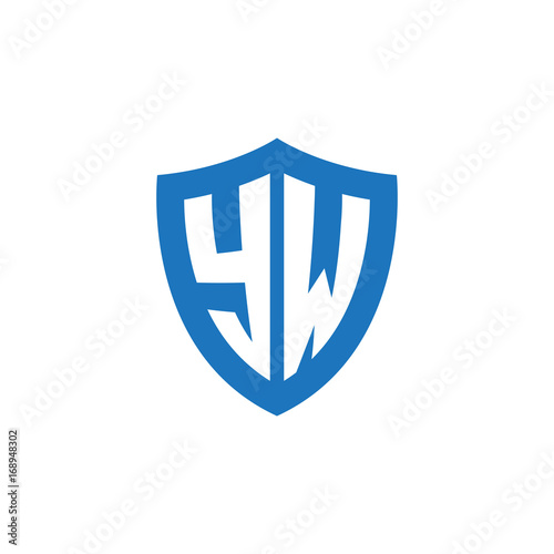 Free Download Initial letter YW, shield logo, modern blue color - GFXLoad
