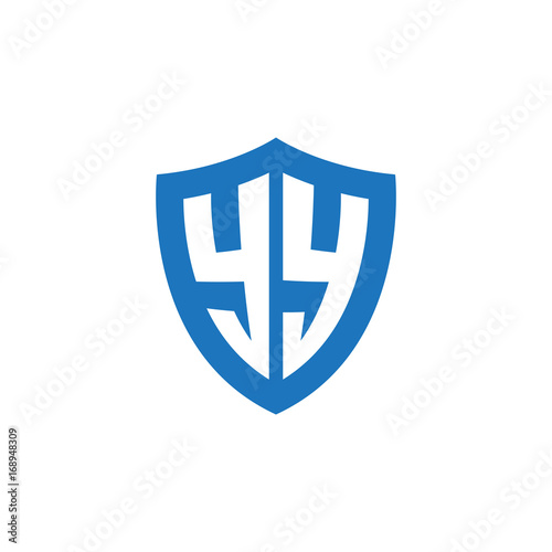 Free Download Initial letter YY, shield logo, modern blue color - GFXLoad