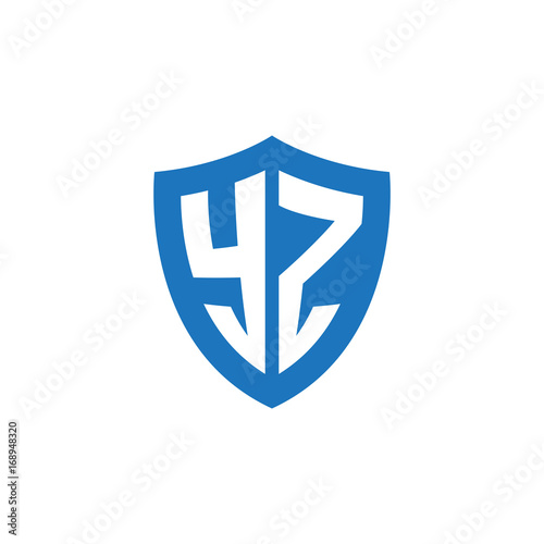 Free Download Initial letter YZ, shield logo, modern blue color - GFXLoad
