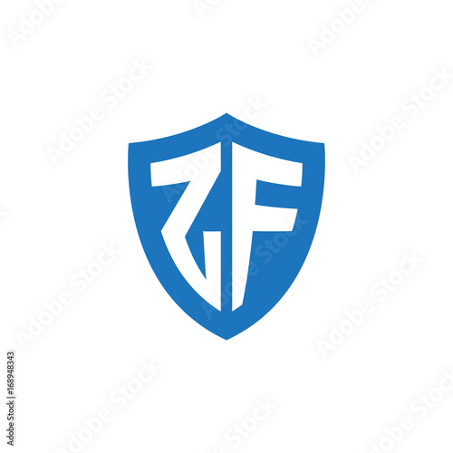 Free Download Initial letter ZF, shield logo, modern blue color - GFXLoad