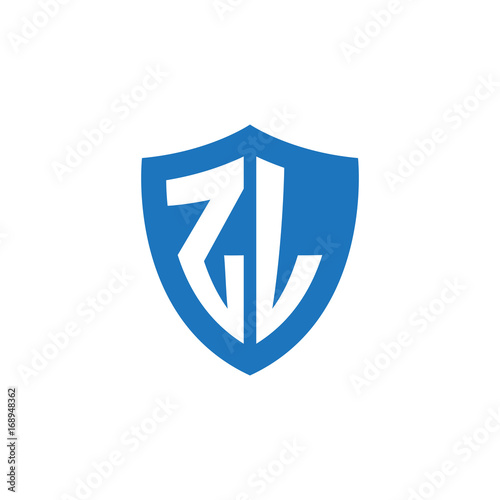 Free Download Initial letter ZL, shield logo, modern blue color - GFXLoad
