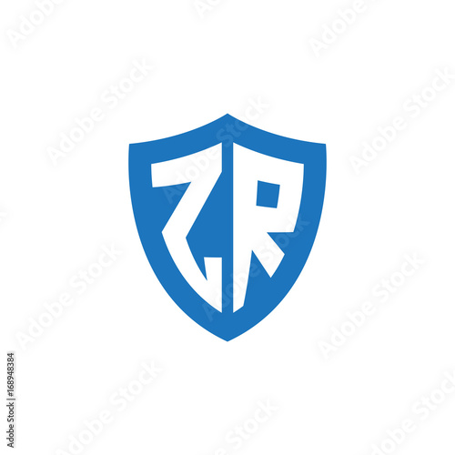 Free Download Initial letter ZR, shield logo, modern blue color - GFXLoad