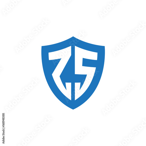 Free Download Initial letter ZS, shield logo, modern blue color - GFXLoad