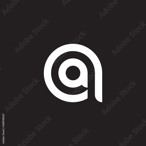 Initial lowercase letter logo aa, a inside a, monogram rounded shape, white color on black background

