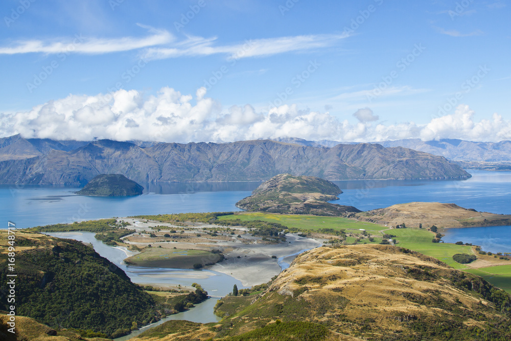 View of lake Wanaka, south island New Zealand