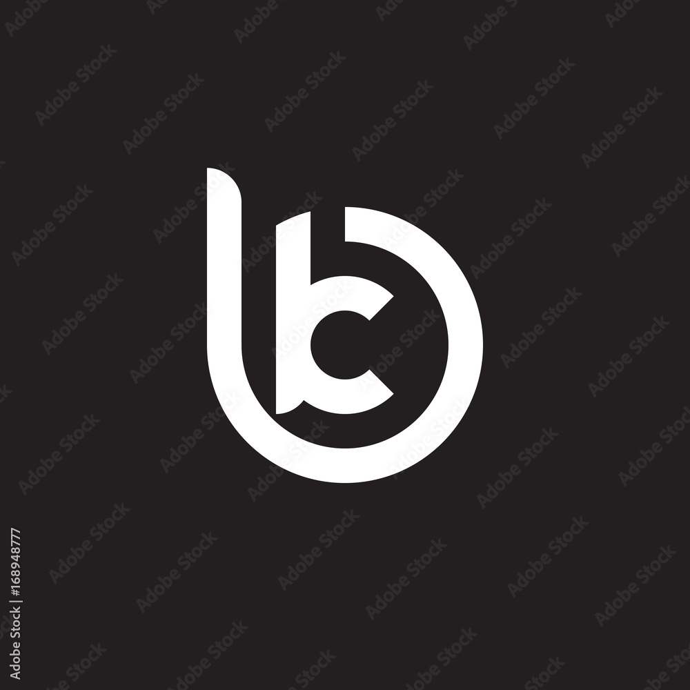 Initial lowercase letter logo bk, kb, k inside b, monogram rounded shape, white color on black background Initial lowercase letter logo bk, kb, k inside b, monogram rounded shape, white color on black background