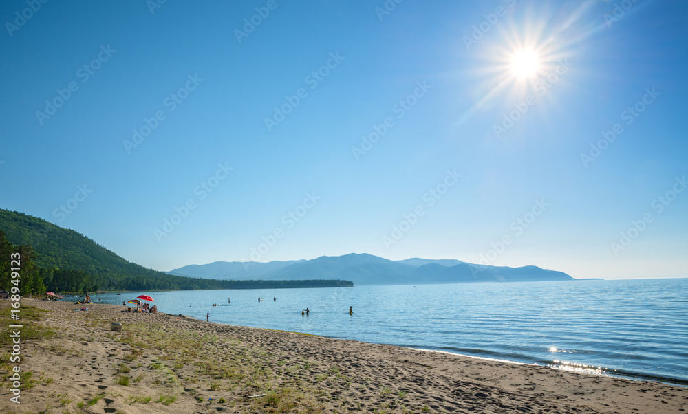 Naklejka premium A sunny day on the eastern side of Lake Baikal