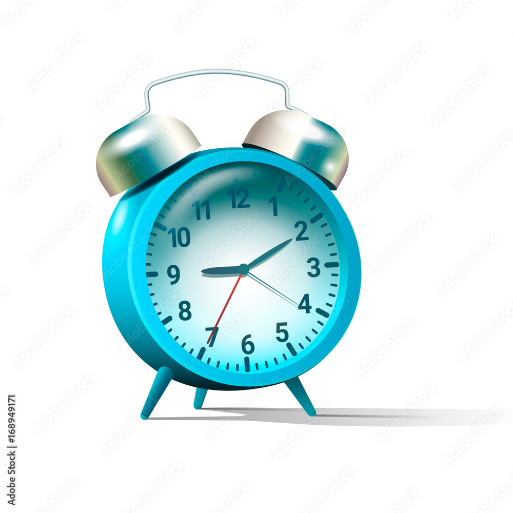 Blue colored alarm clock Blue colored alarm clock