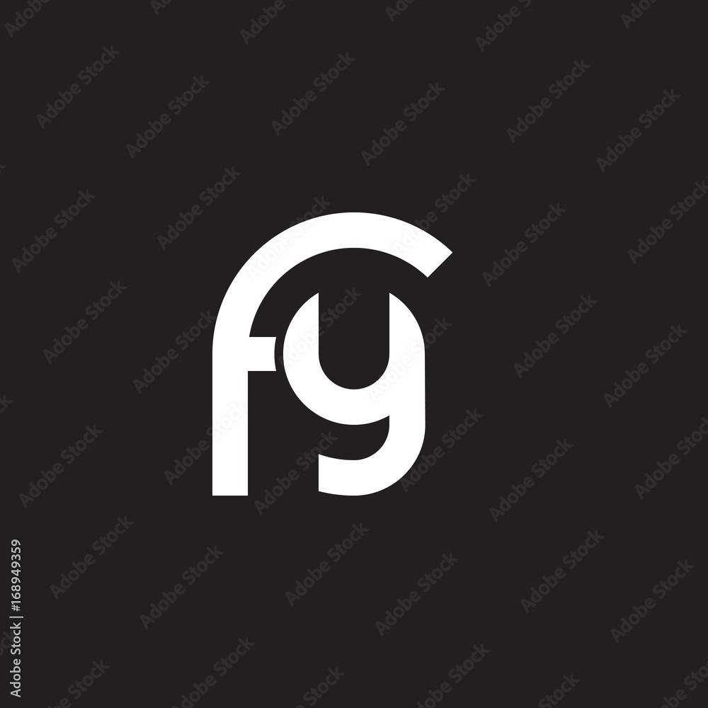 Initial lowercase letter logo fy, yf, y inside f, monogram rounded shape, white color on black background Initial lowercase letter logo fy, yf, y inside f, monogram rounded shape, white color on black background