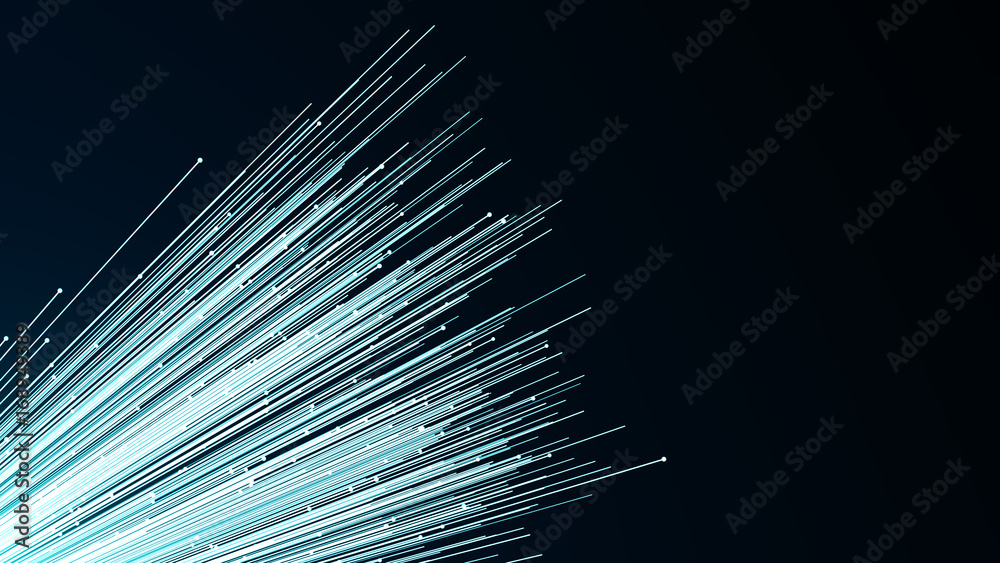 Obraz premium optical fiber network cable. Futuristic background. 3d rendering