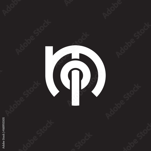 Initial lowercase letter logo mo, om, o inside m, monogram rounded shape, white color on black background