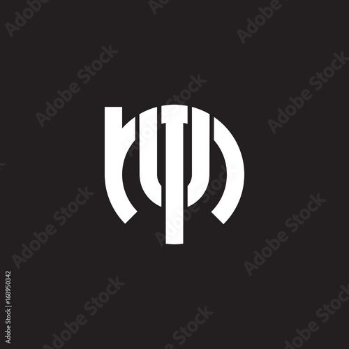 Initial lowercase letter logo mu, um, u inside m, monogram rounded shape, white color on black background