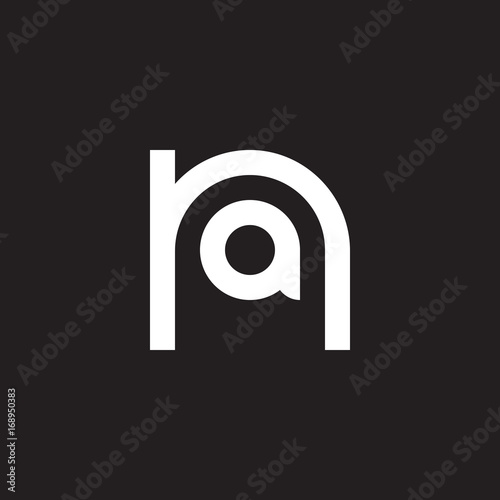Initial lowercase letter logo na, an, a inside n, monogram rounded shape, white color on black background