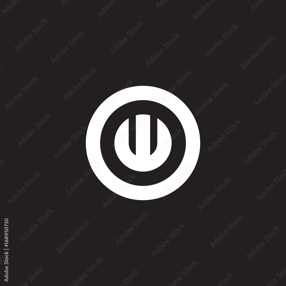 Initial lowercase letter logo ow, wo, w inside o, monogram rounded shape, white color on black background Initial lowercase letter logo ow, wo, w inside o, monogram rounded shape, white color on black background