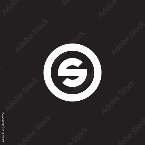 Initial lowercase letter logo os, so, s inside o, monogram rounded shape, white color on black background
