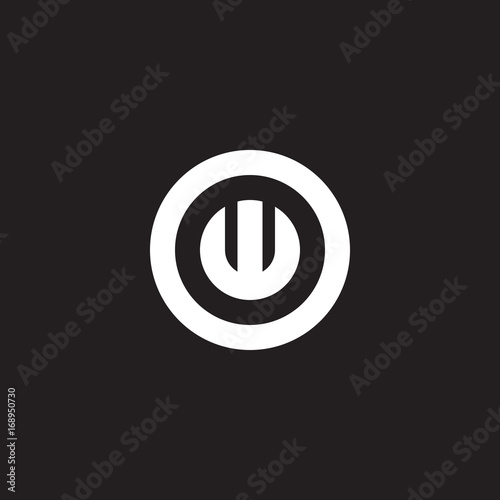 Initial lowercase letter logo ow, wo, w inside o, monogram rounded shape, white color on black background