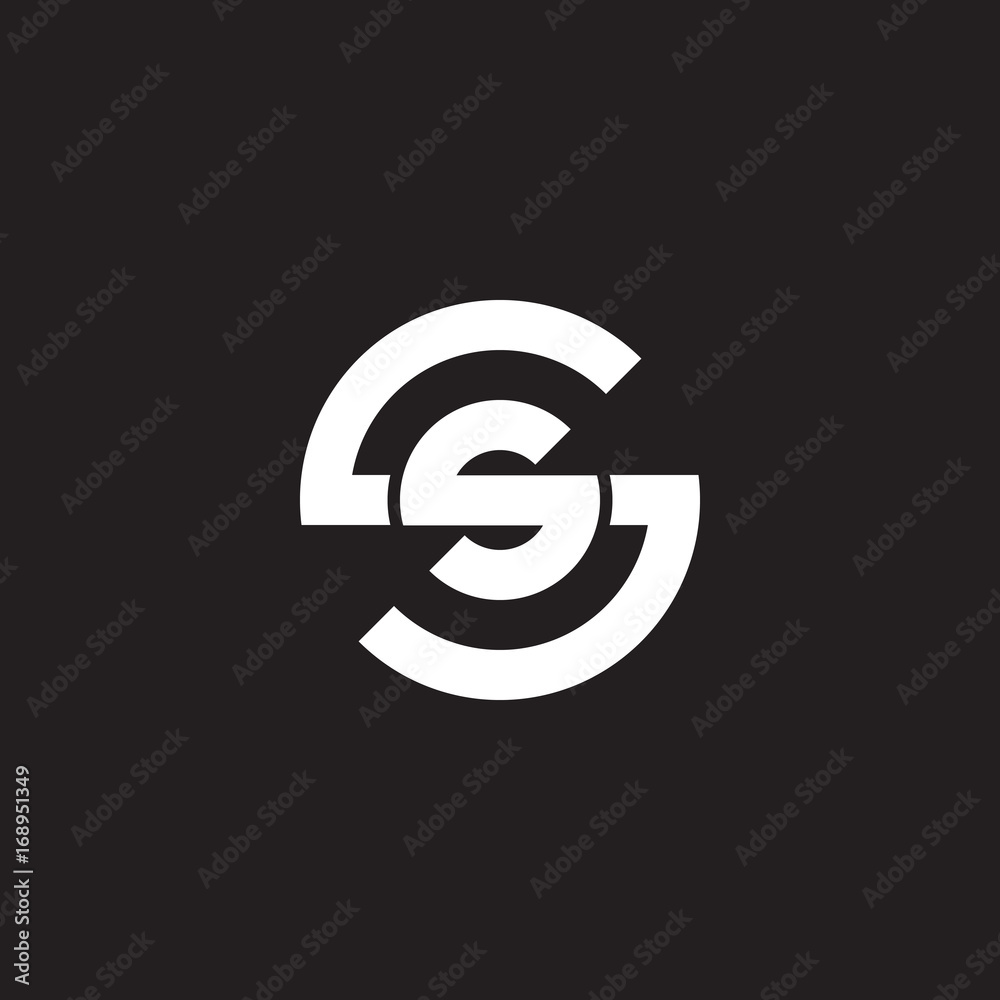 Initial lowercase letter logo ss, s inside s, monogram rounded shape, white color on black background Initial lowercase letter logo ss, s inside s, monogram rounded shape, white color on black background