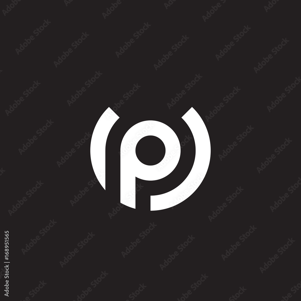 Initial lowercase letter logo up, pu, p inside u, monogram rounded shape, white color on black background Initial lowercase letter logo up, pu, p inside u, monogram rounded shape, white color on black background