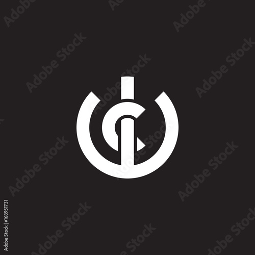 Initial lowercase letter logo wc, cw, c inside w, monogram rounded shape, white color on black background